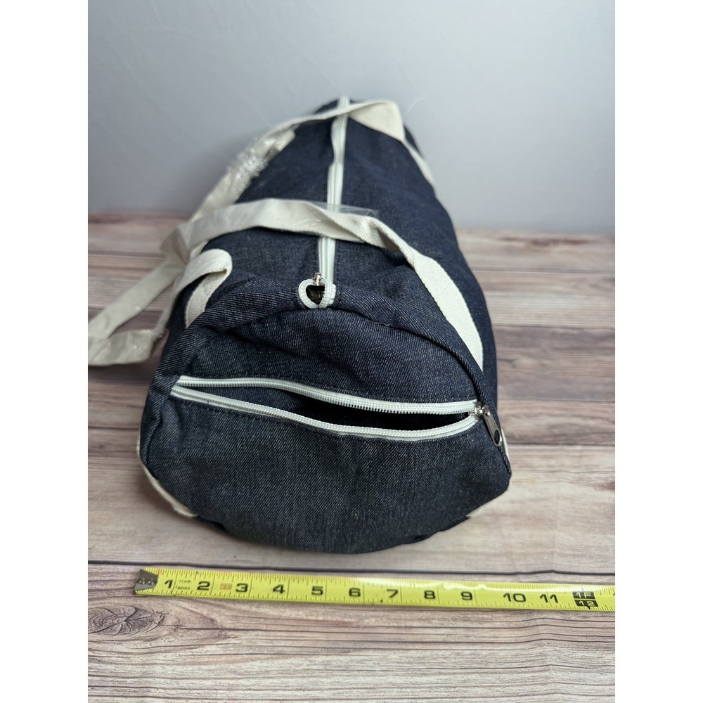 Private Party Gym & Juice Denim Gym Duffel Bag FAB FIT FUN Box, New! - Picture 3 of 4